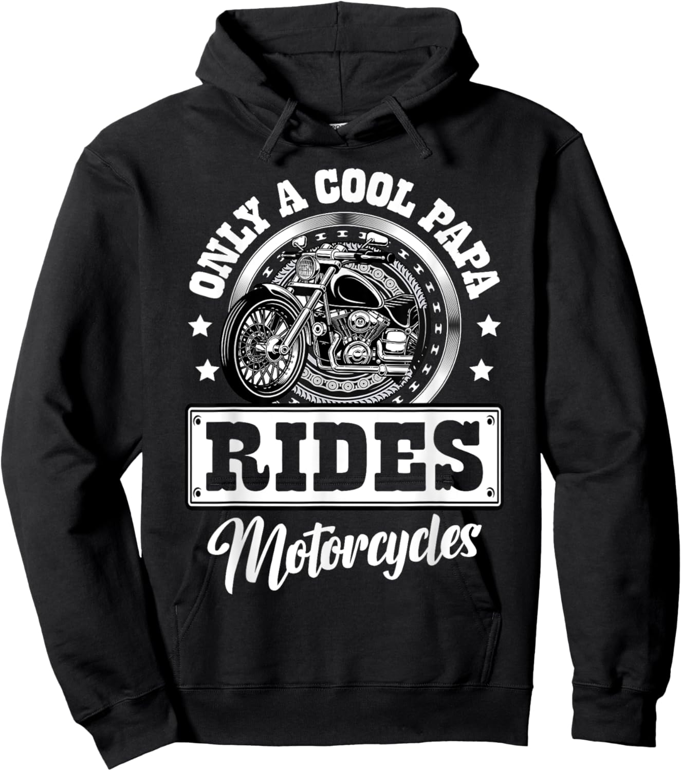 Only a cool papa rides motorcycles Gifts for Motorcycle Fan Hoodie - Hoodie | Black