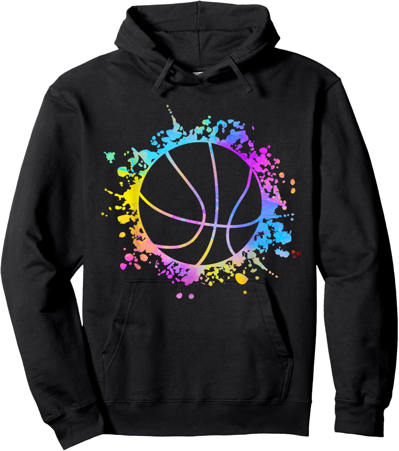 Basketball Colourful Splatters TeensBasket Ball Coaches Hoodie - Hoodie | Black