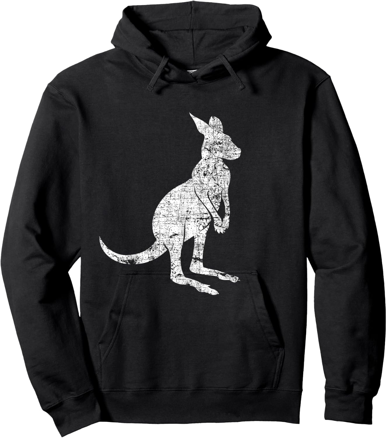 Vintage Kangaroo - Marsupial Zookeeper Safari Animal Lover Hoodie - Hoodie | Black