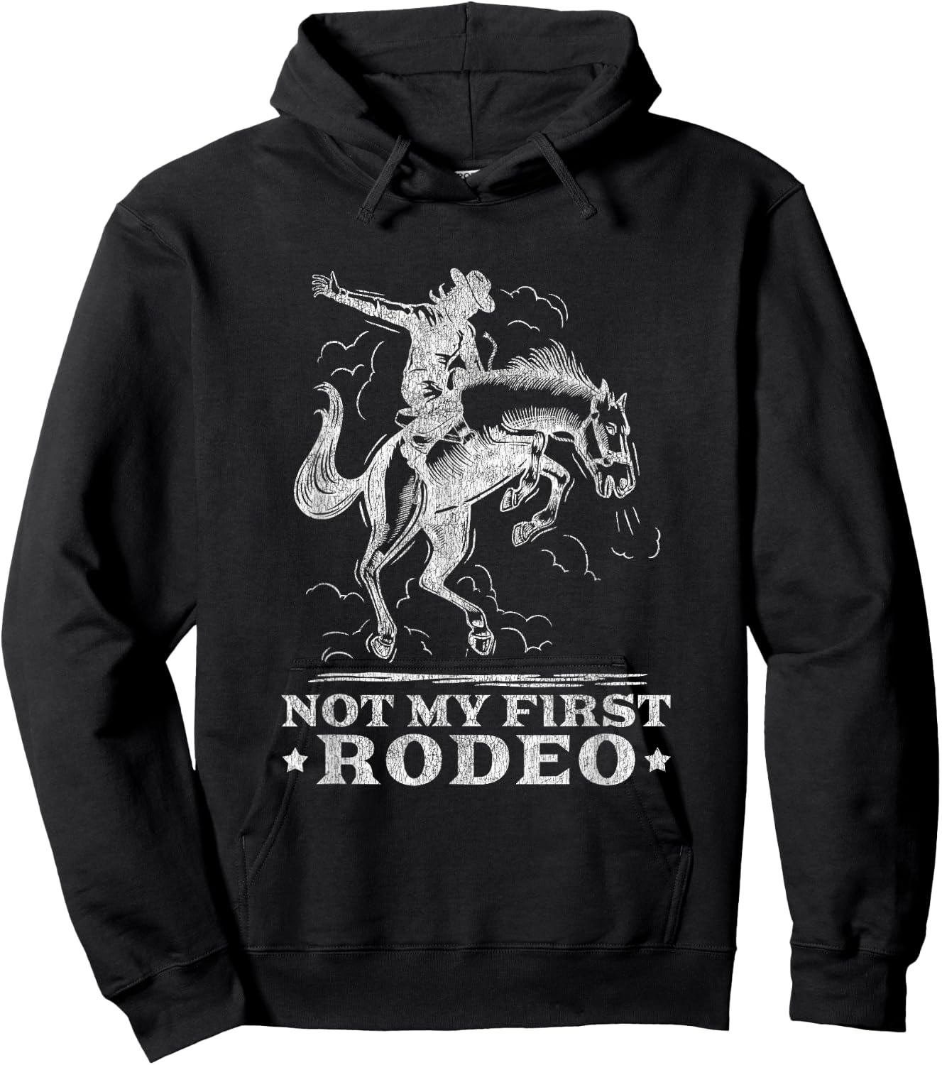 Vintage Cowboy Western Life Country Not My First Rodeo Hoodie - Hoodie | Black