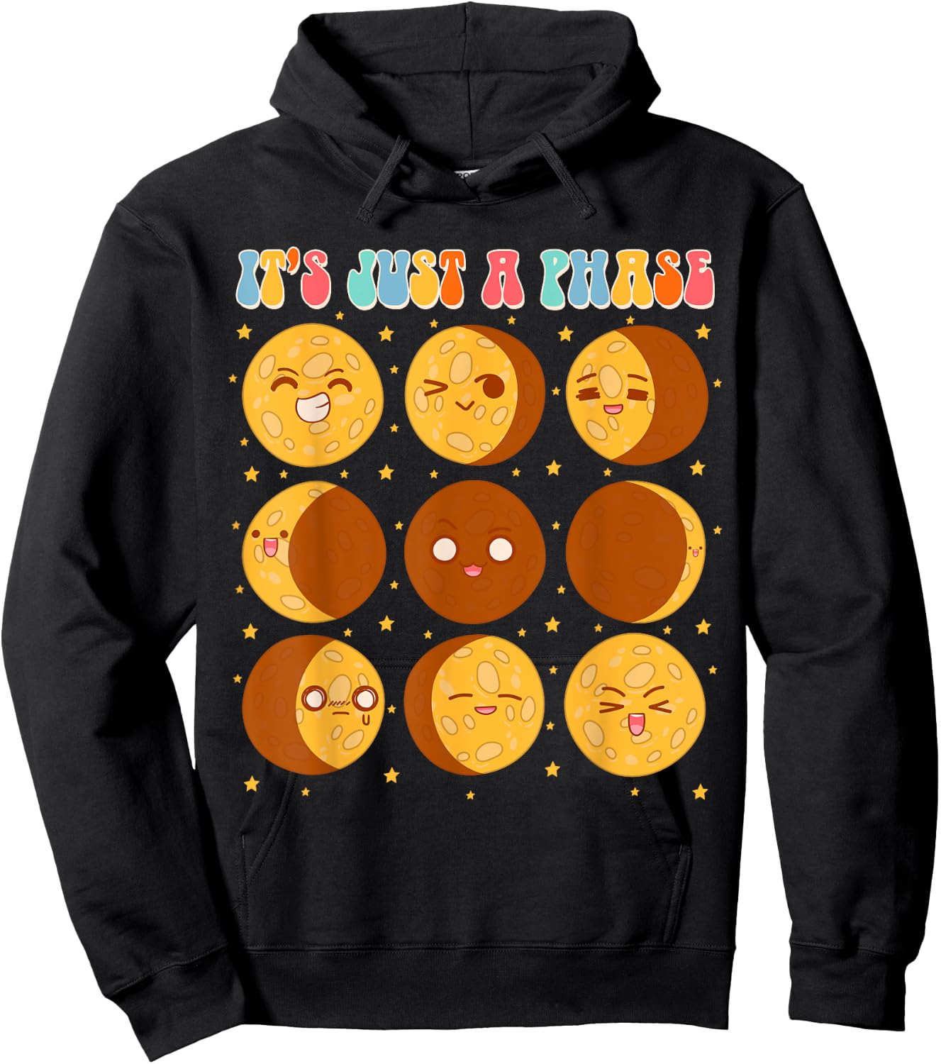 Moon Phase Science Lover Astronomy Lover It's Just A Phase Hoodie - Hoodie | Black