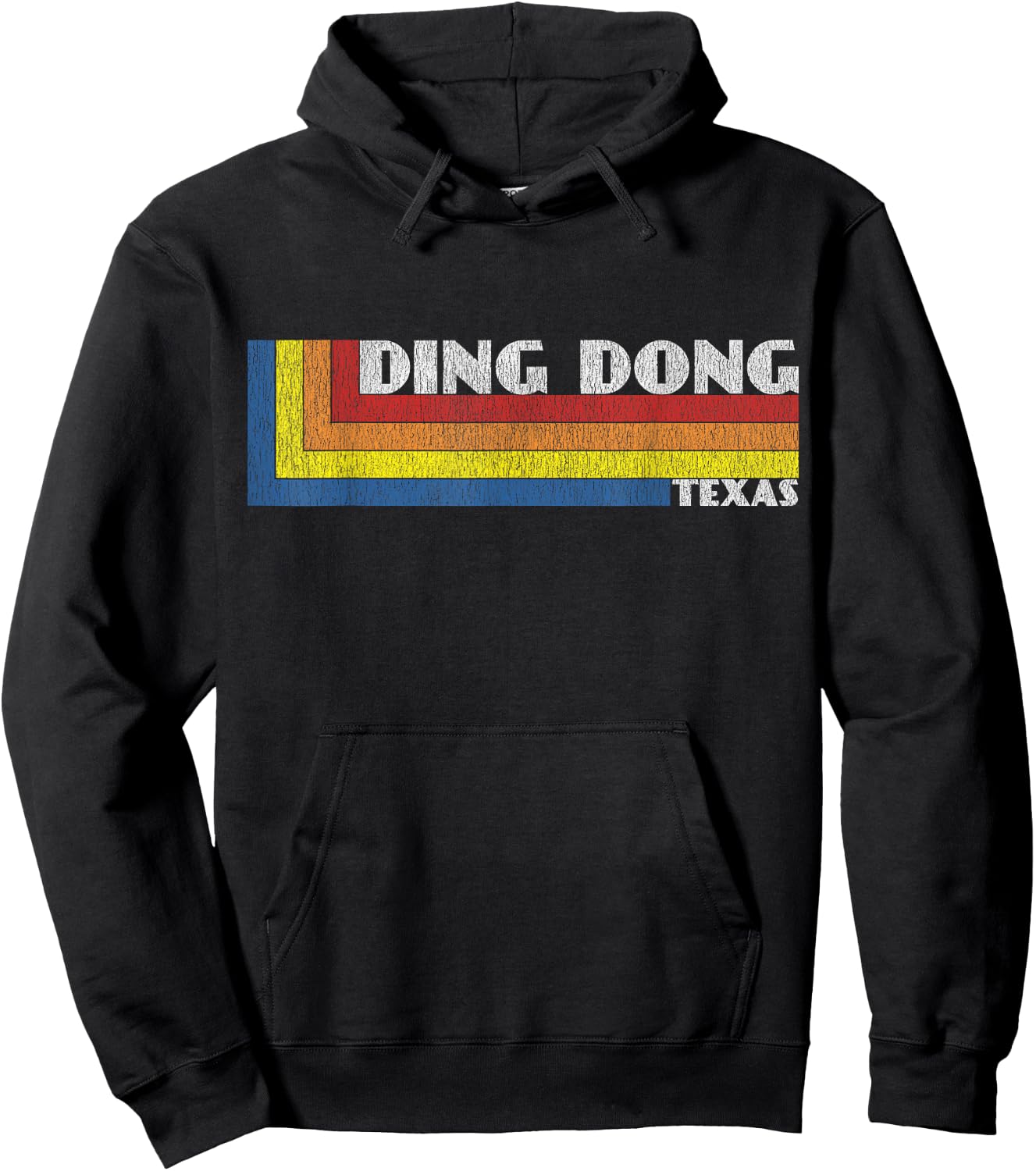 Funny Texas Gift Retro Weird Souvenir Ding Dong Texas Hoodie - Hoodie | Black