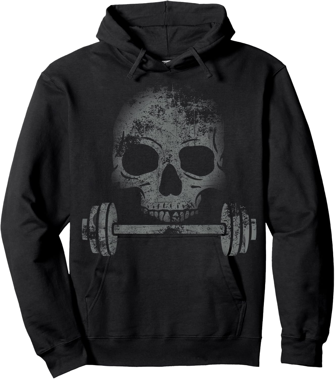 Weightlifting weights and skull fitness gym bodybuilder Hoodie - Hoodie | Black