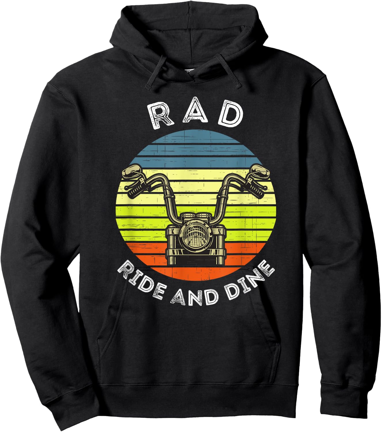 Retro Ride and Dine Friends Motorcycle Dinner Club Apparel Hoodie - Hoodie | Black