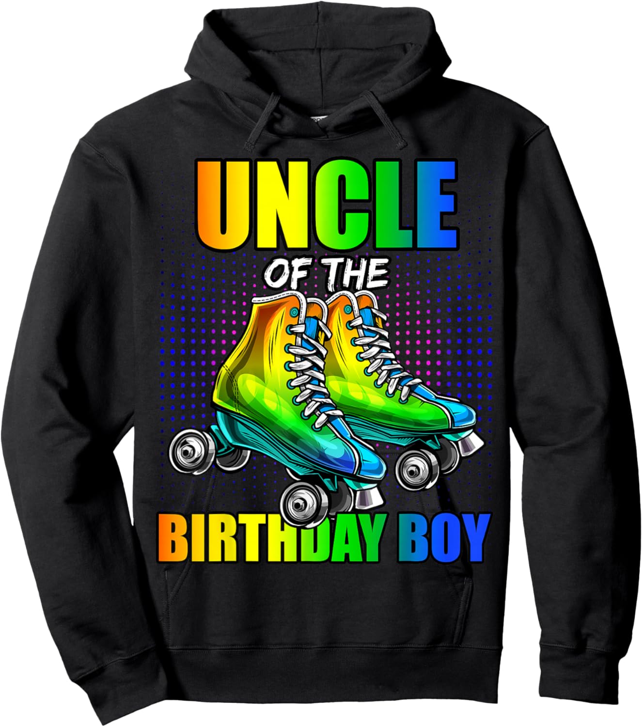 Uncle Birthday Boy Roller Skating Birthday Matching Family Hoodie - Hoodie | Black