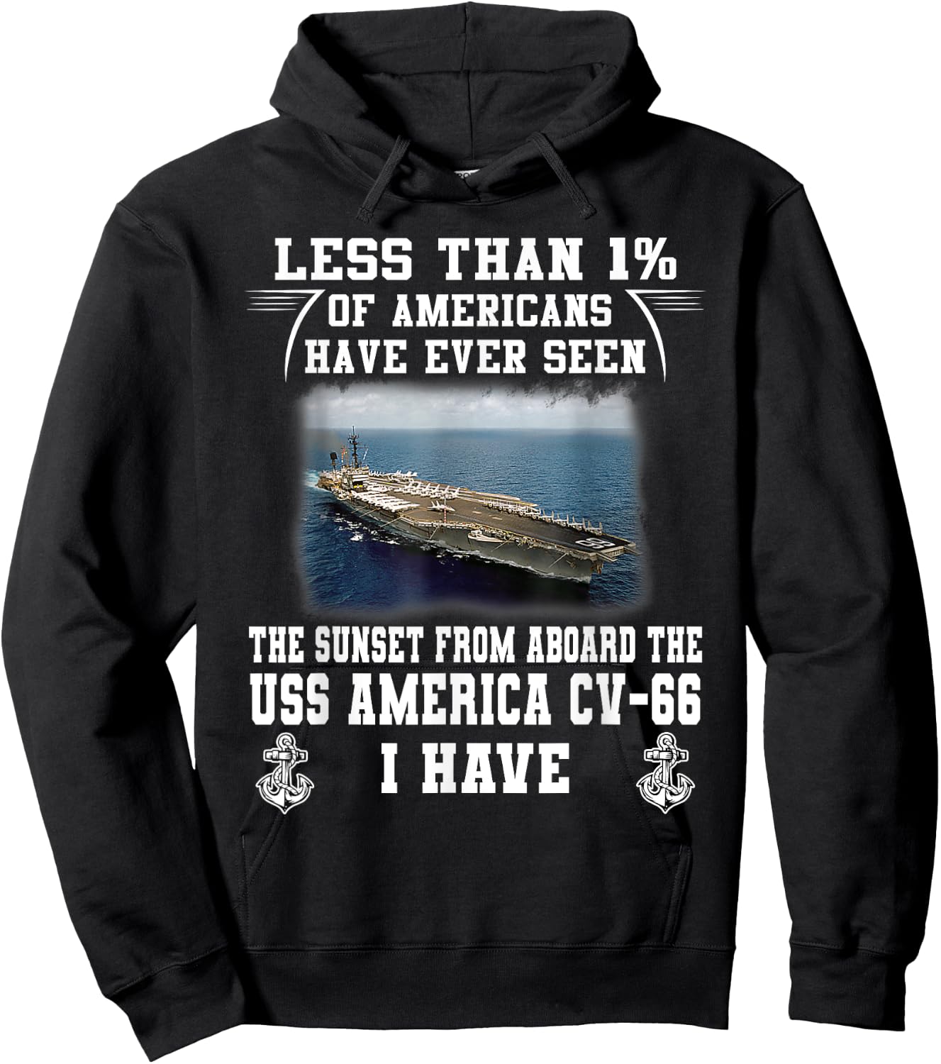 USS America CV-66 Aircraft Carrier Hoodie - Hoodie | Black