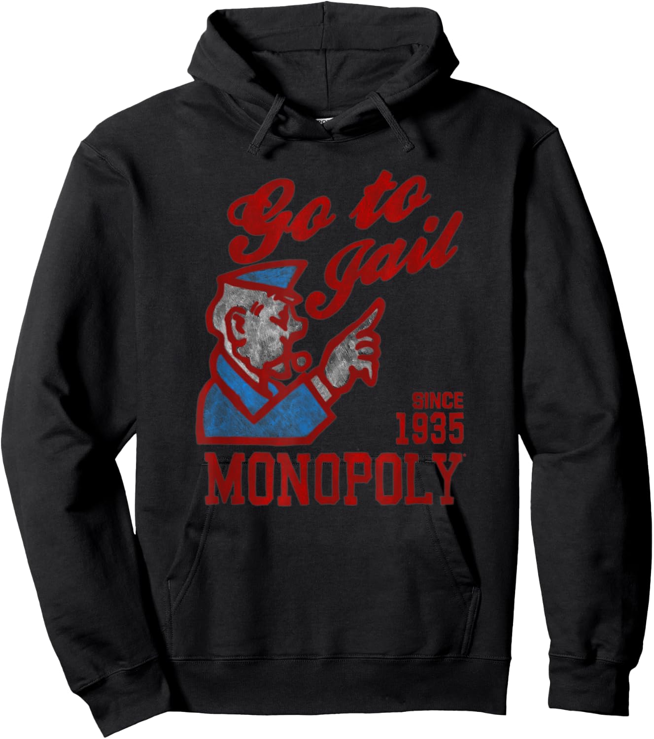 Monopoly Since 1935 Go To Jail Distressed Icon Poster Hoodie - Hoodie | Black