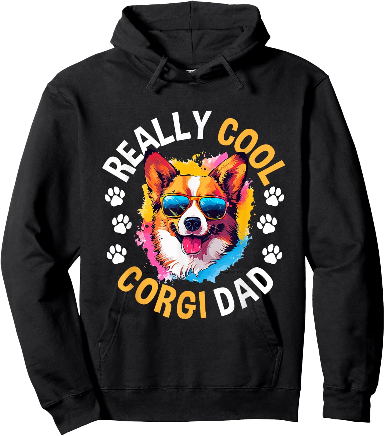 Pembroke Welsh Corgi - Really Cool Corgi Dad Hoodie - Hoodie | Black