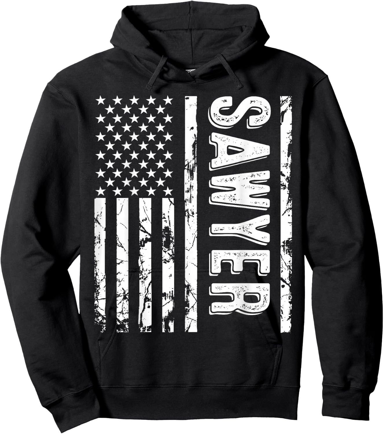 Sawyer Last Name Funny Surname Team Sawyer Family Reunion Hoodie - Hoodie | Black