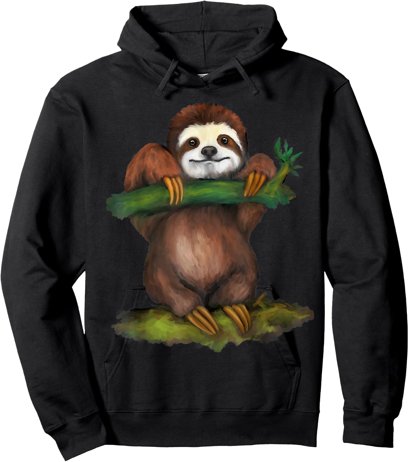 Sloth Art Funny Arboreal Animal Lovers Outfit Men Women Kids Hoodie - Hoodie | Black