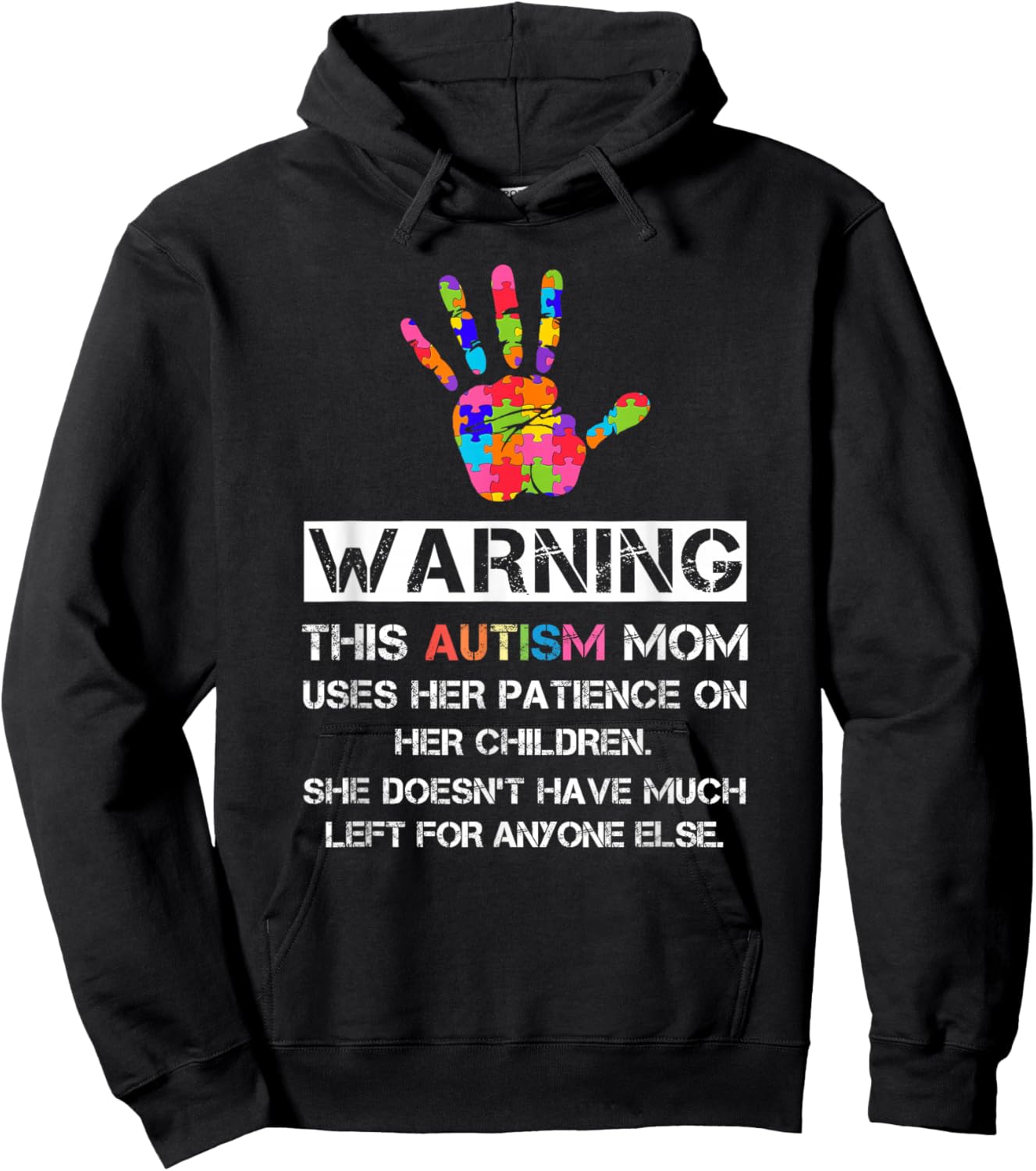 Autism Awareness Warning This Autism Mom Hoodie - Hoodie | Black