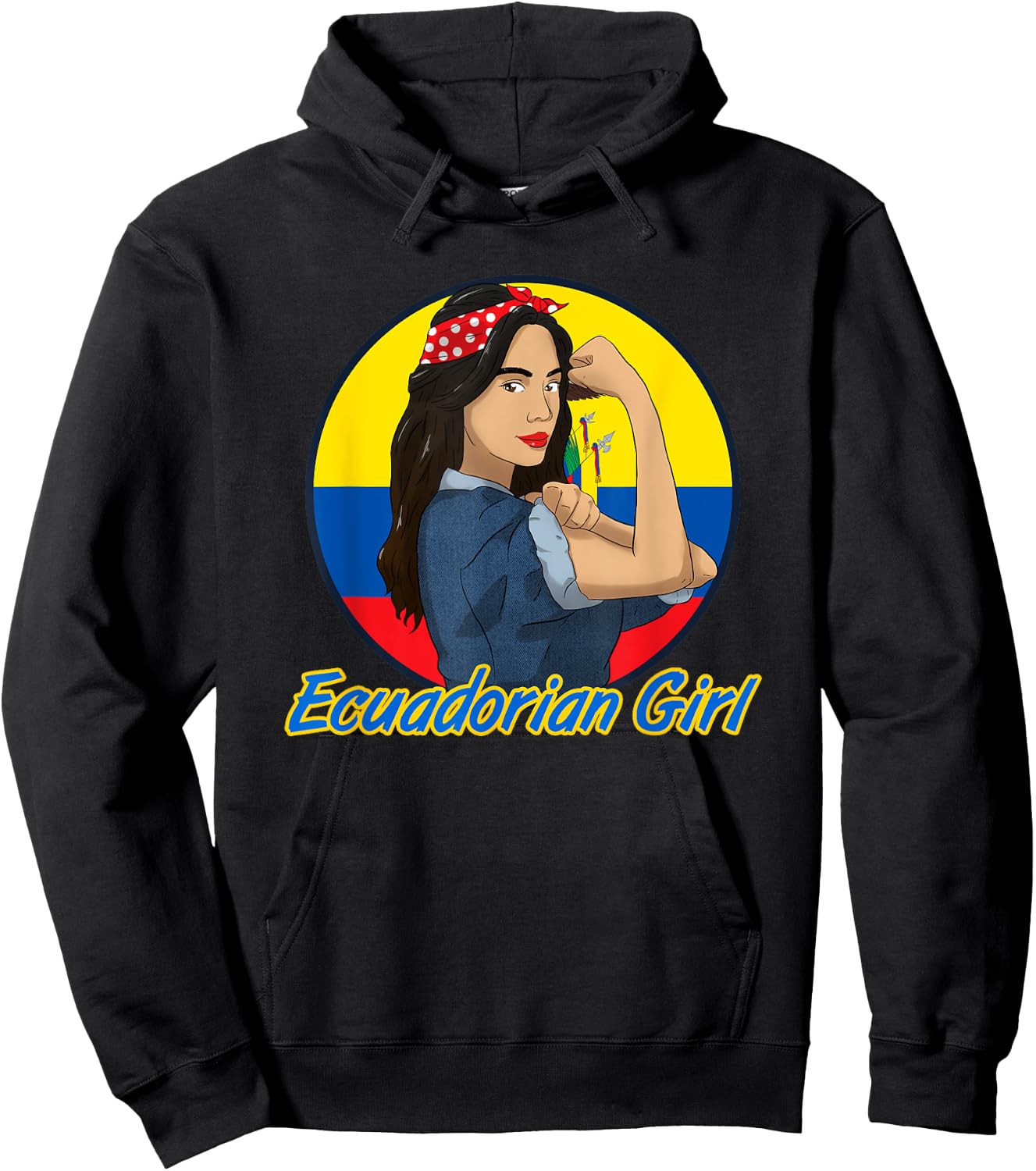 Ecuador Proud Ecuadorian Flag Hispanic Girl Woman Hoodie - Hoodie | Black