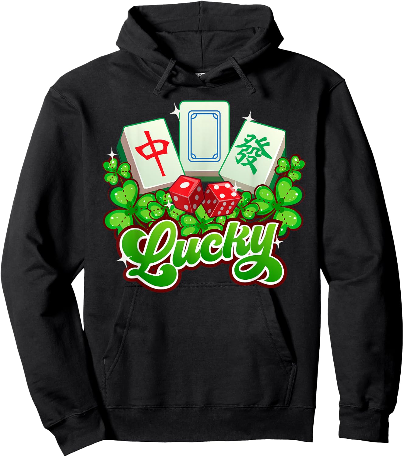 Lucky Mahjong Good Luck Mah Jongg Hoodie - Hoodie | Black
