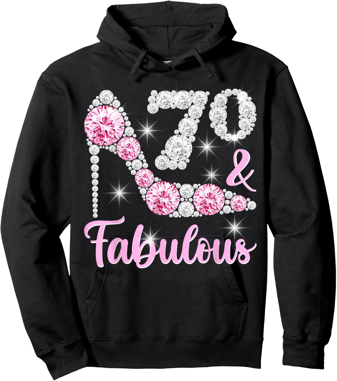 70th Birthday Shirts , 70 And Fabulous Heels Hoodie - Hoodie | Black