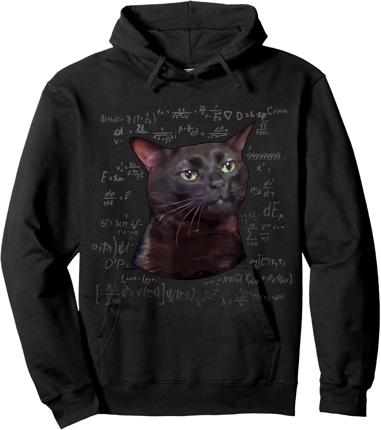 Funny Cat Zoning Out For Cat Day Or Halloween Men Women Hoodie - Hoodie | Black