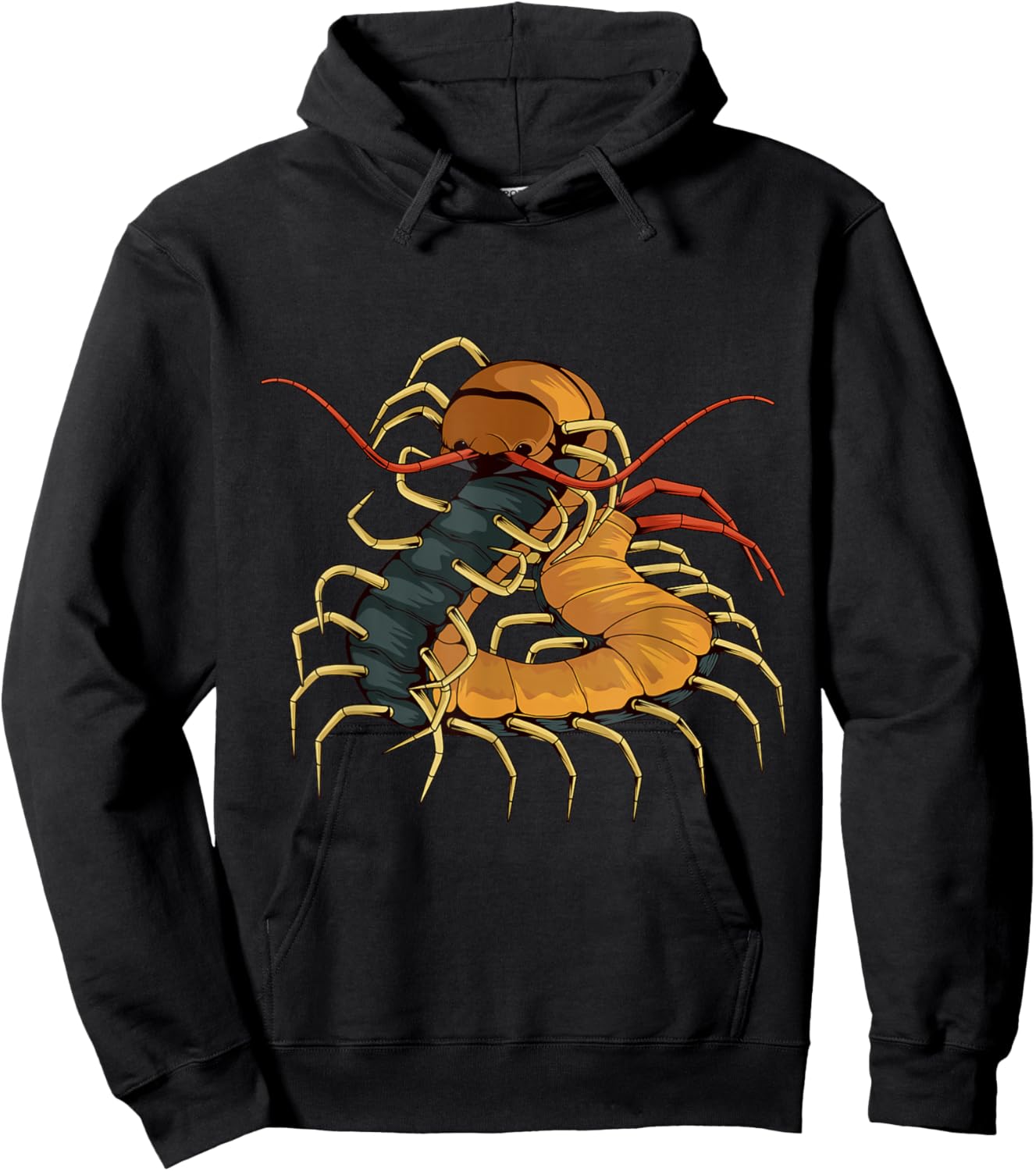 Centipede Art Design Illustration Insect Centipede Hoodie - Hoodie | Black