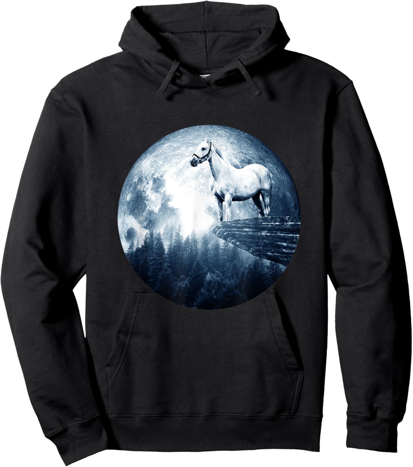 Horse Moon Horse Men Kids Girls Boy Horse Hoodie - Hoodie | Black