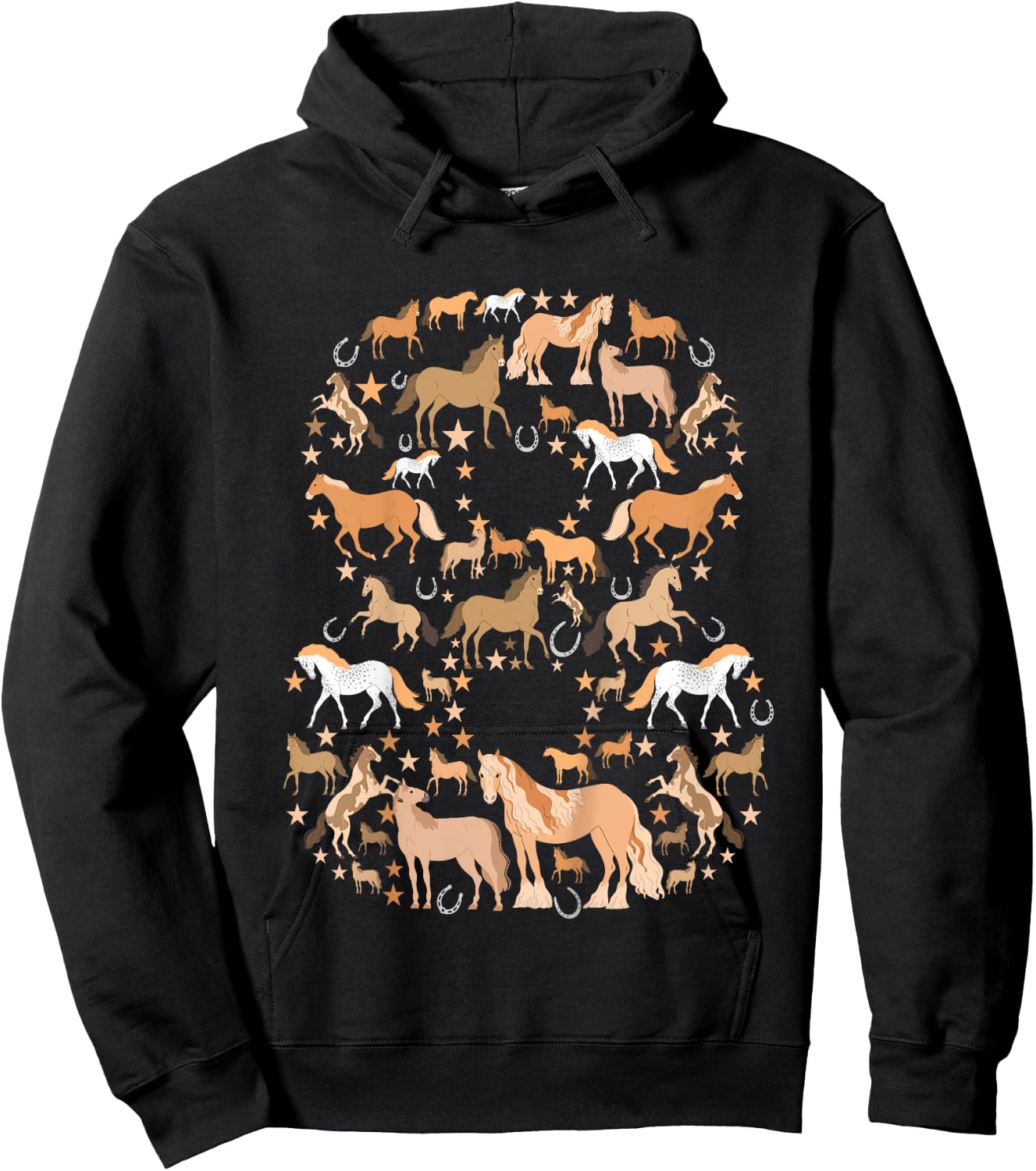 Little Girls 8 Years Old 8th Birthday Horse Graphic Cute Hoodie - Hoodie | Black