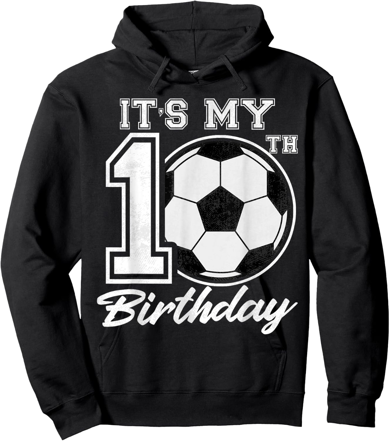 It's My 10th Birthday Soccer Player 10 years old Party Team Hoodie - Hoodie | Black