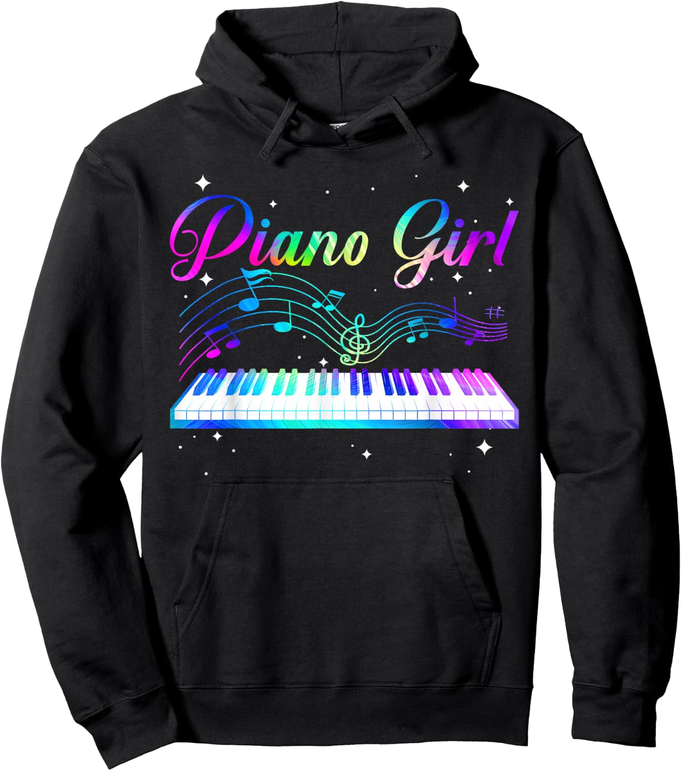 Funny Piano Art for Girls Women Musical Themed Piano Players Hoodie - Hoodie | Black