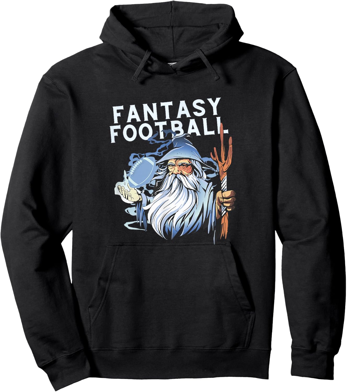 Fantasy Football Wizard Magic Ironic Sports Design Hoodie - Hoodie | Black
