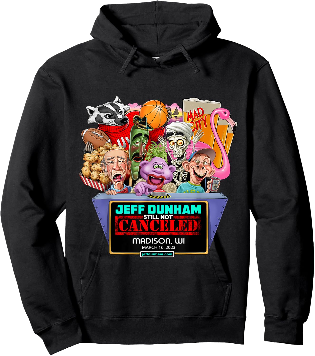 Jeff Dunham Madison, WI (2023) Hoodie - Hoodie | Black
