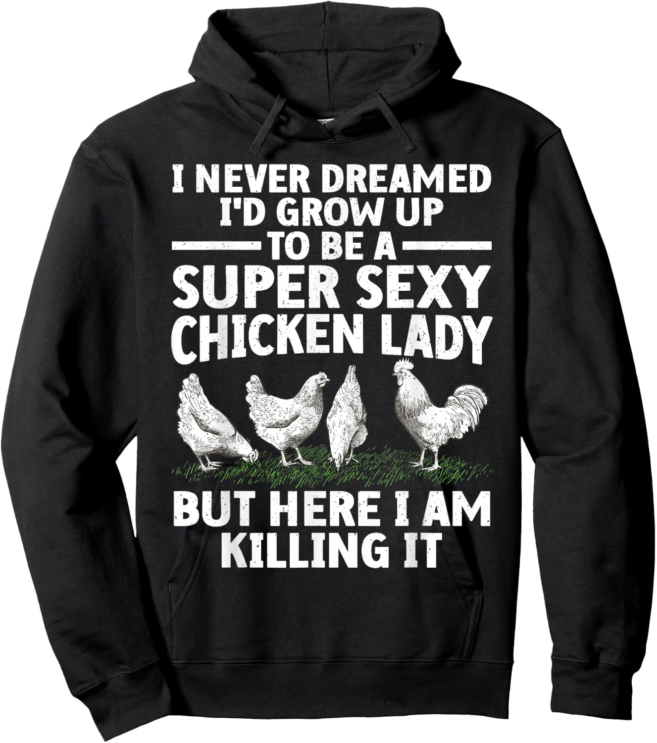 Cool Chicken Lady Art Mom Hen Flock Chicken Farmer Hoodie - Hoodie | Black