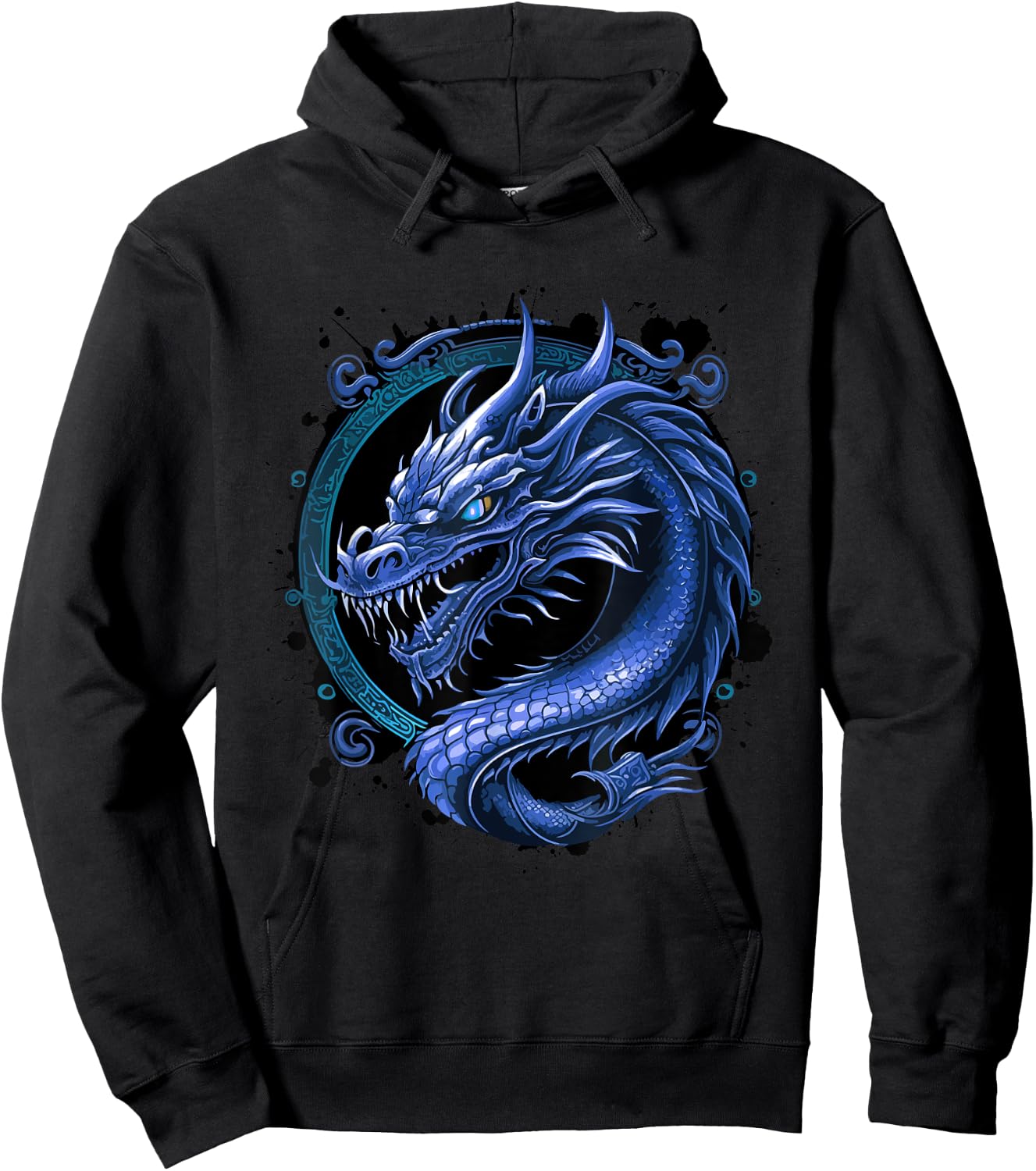 Blue Dragon Mythology | Chinese Symbol Hoodie - Hoodie | Black