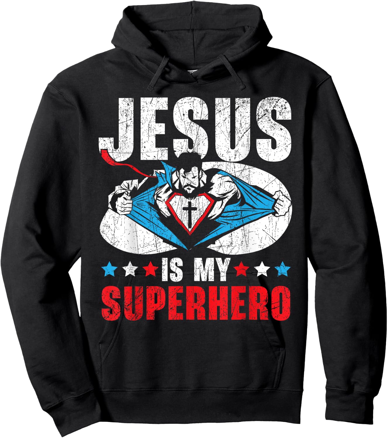 Jesus Is My Superhero Religious Pastor Christian Believer Hoodie - Hoodie | Black