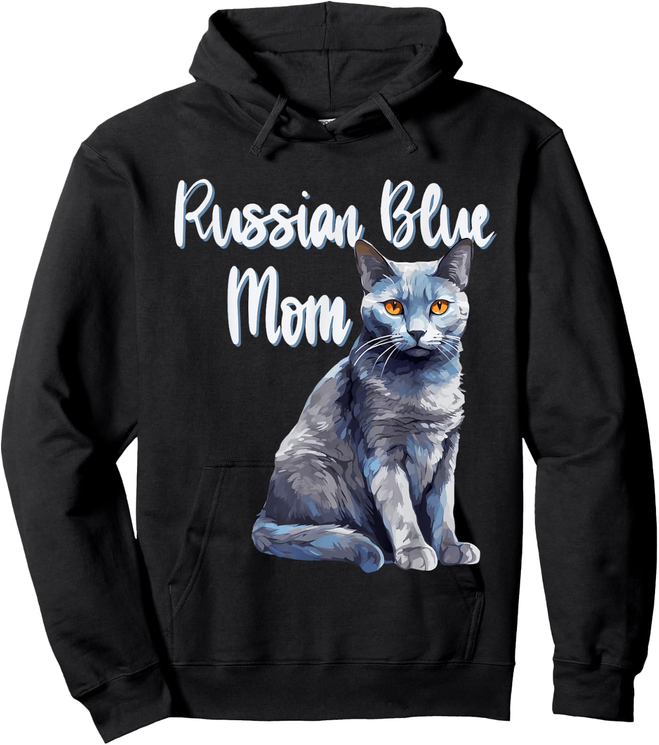 Russian Blue Cats Mum Cat Mom Pet Friend Men Women Hoodie - Hoodie | Black
