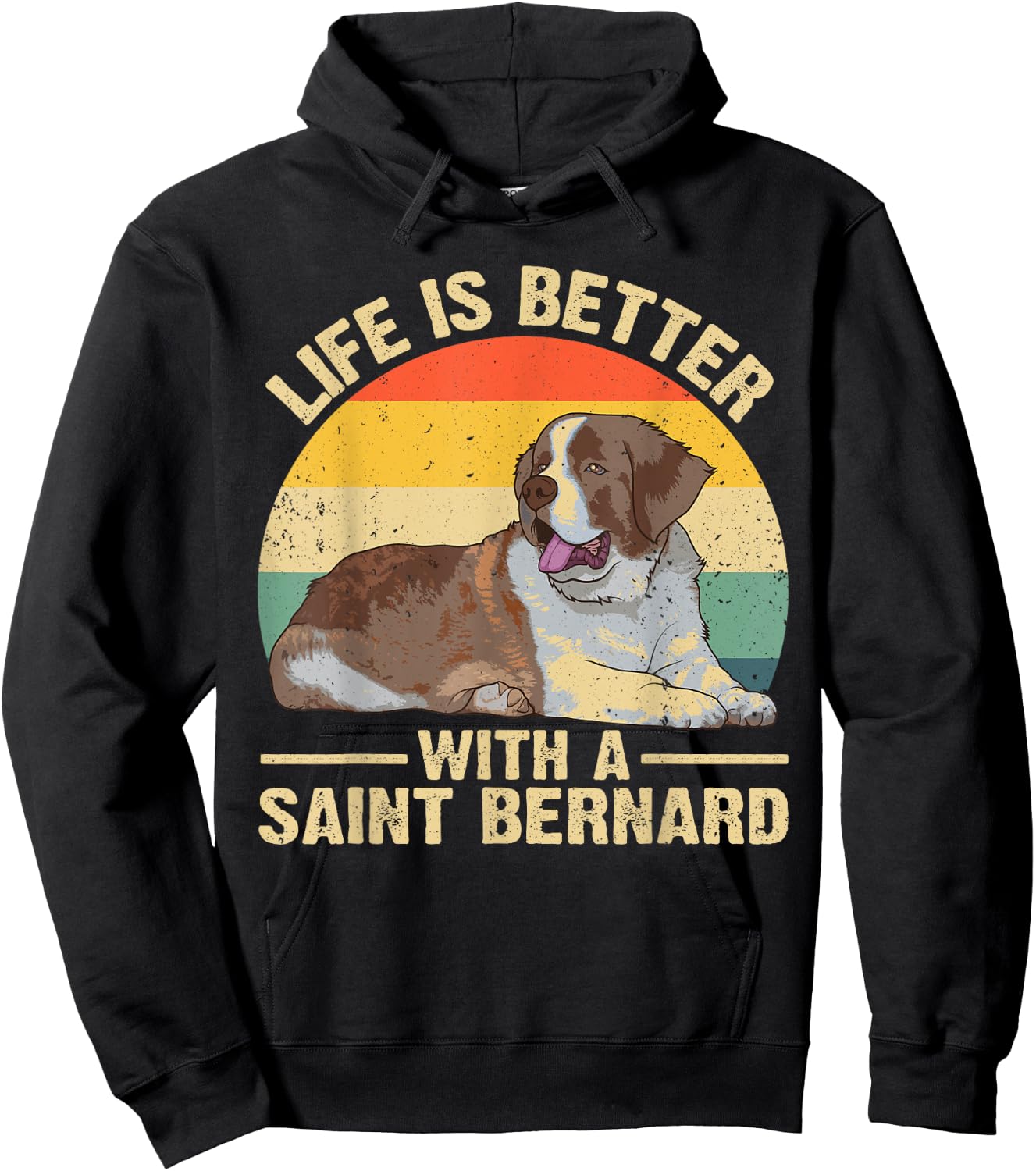 Cute Saint Bernard Design Women Saint Bernard Dog Hoodie - Hoodie | Black