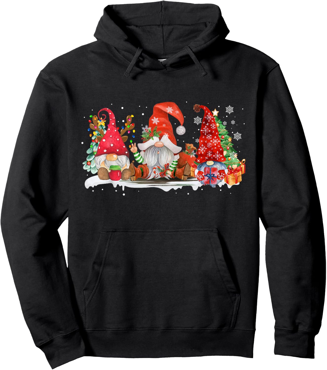 Merry Christmas Gnomes Xmas Family Men Women Family Together Hoodie - Hoodie | Black