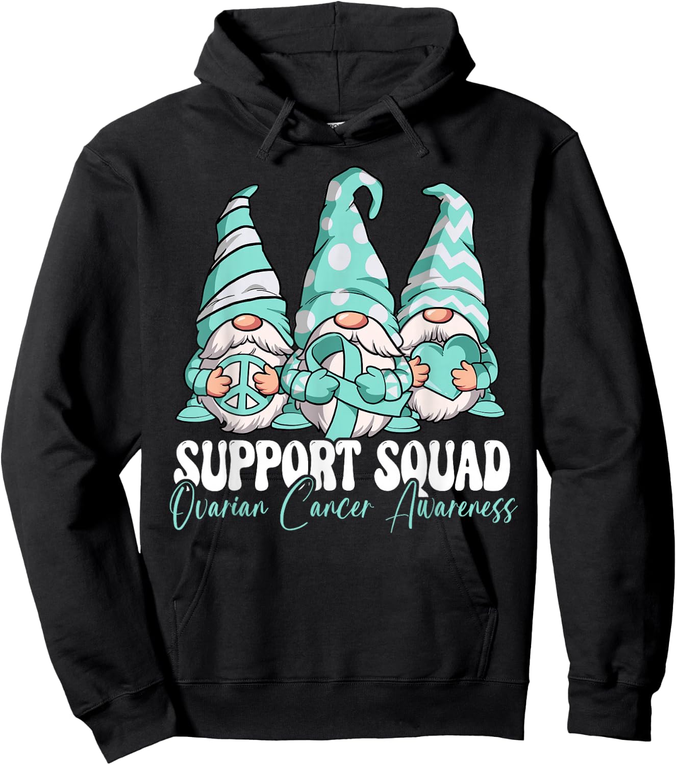 Support Squad Ovarian Cancer Awareness Month Hoodie - Hoodie | Black