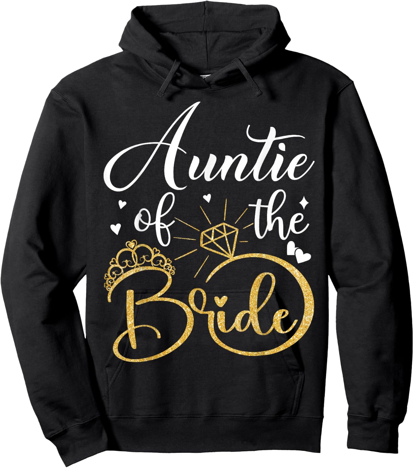 Auntie Of The Bride Wedding Bridal Shower Matching Family Hoodie - Hoodie | Black