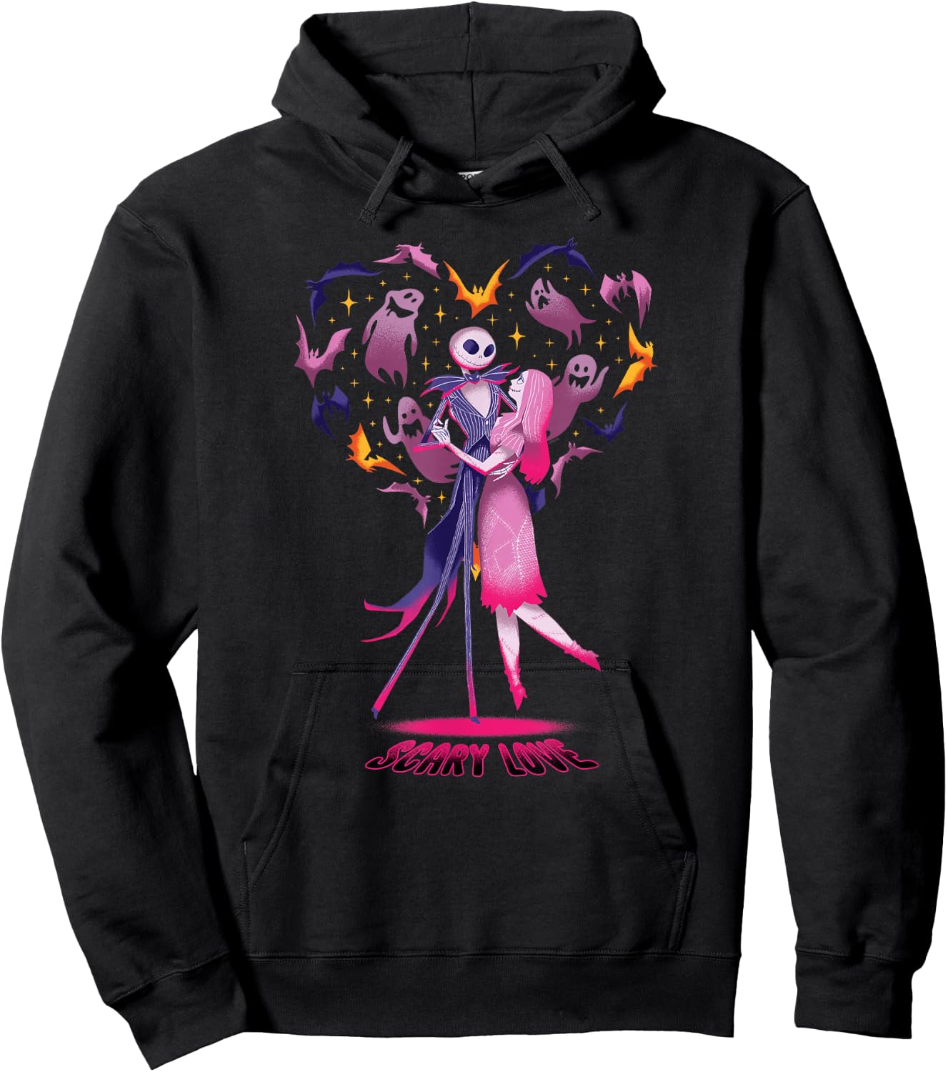 Disney The Nightmare Before Christmas Jack Sally Scary Love Hoodie - Hoodie | Black