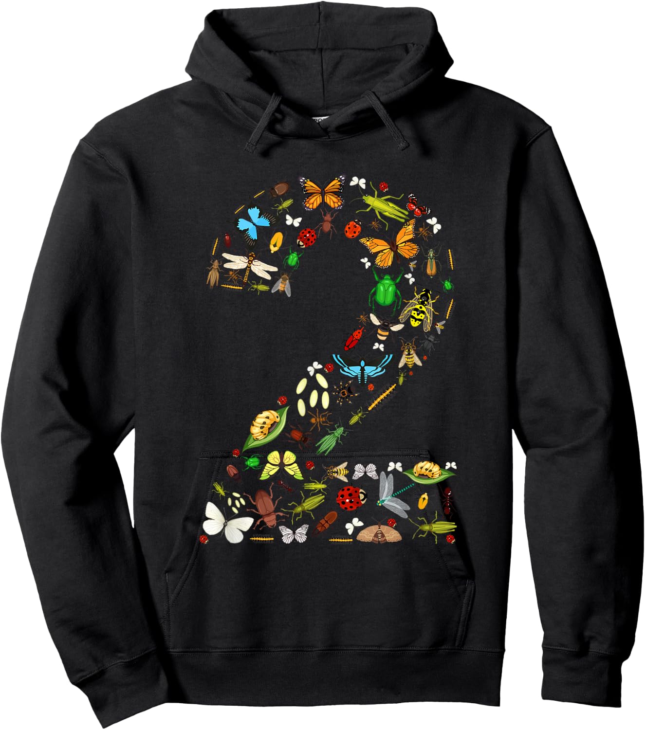 2 Years Old Two Bug 2nd Birthday Bugs Insects Boy Girl Hoodie - Hoodie | Black