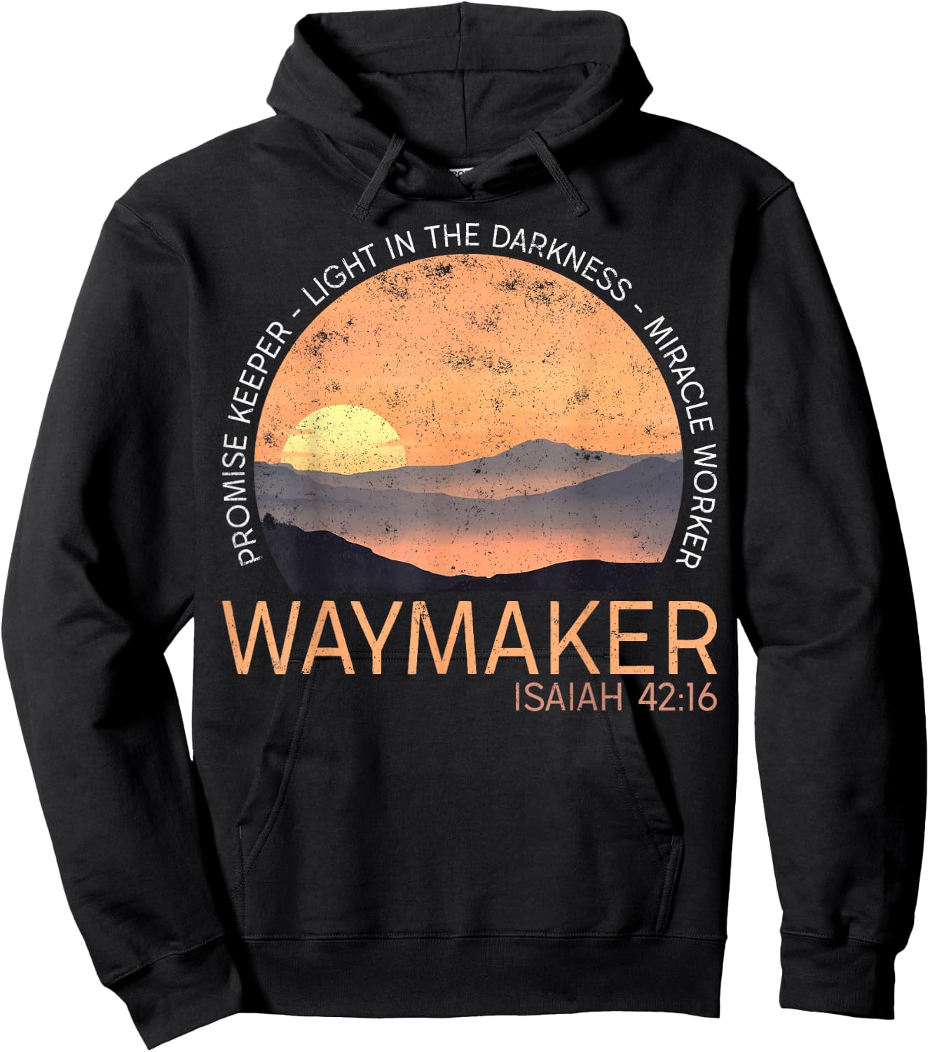 Vintage Waymaker Promise Keeper Miracle Worker Christian Hoodie - Hoodie | Black