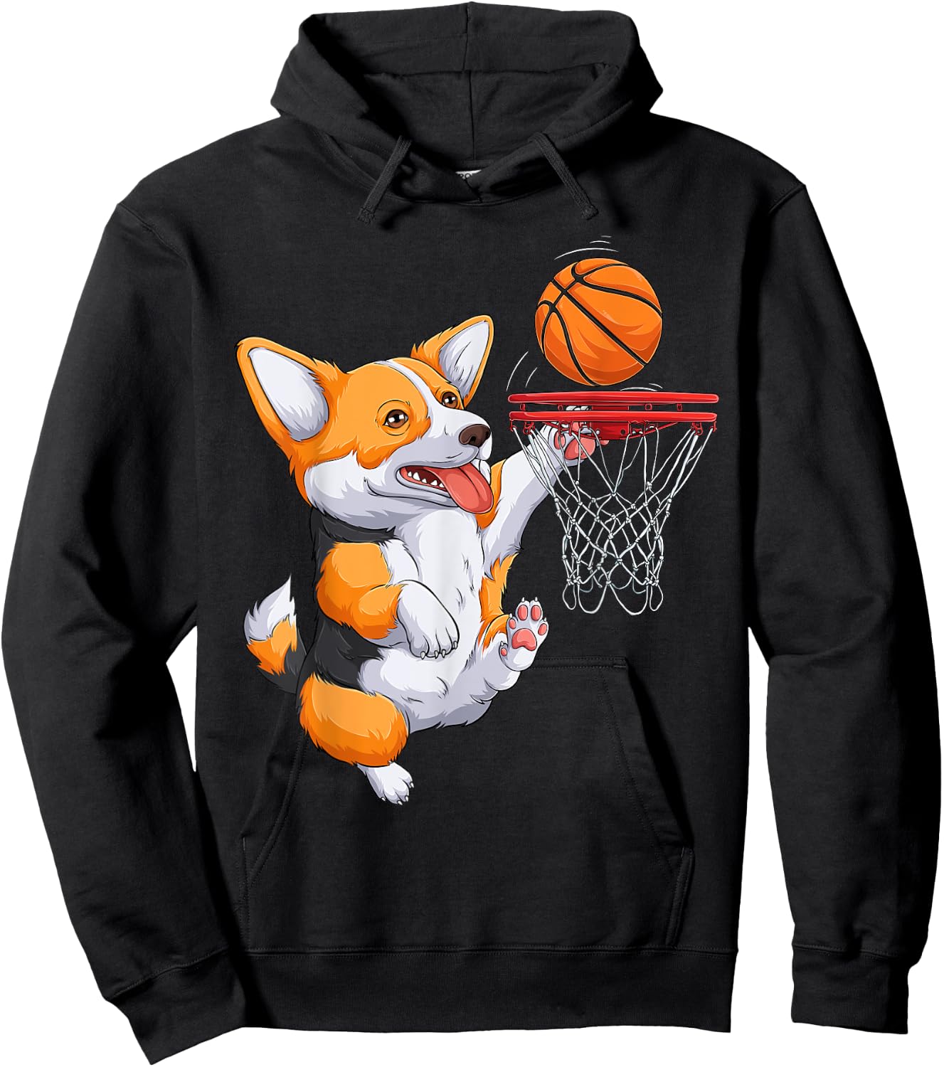 Corgi puppy Corgi Basketball for Pet Lovers Women men Kids Hoodie - Hoodie | Black