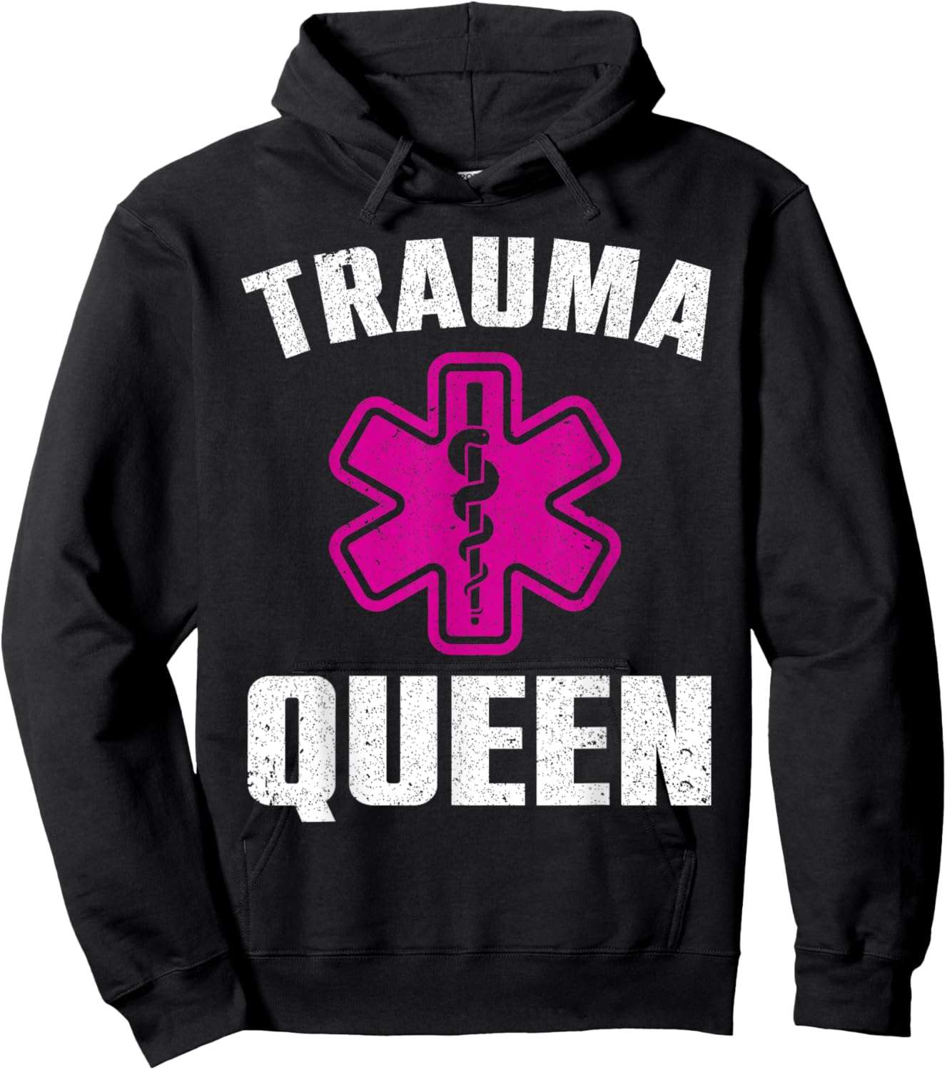Funny Trauma Queen Art For Paramedic Women EMT Lover Girls Hoodie - Hoodie | Black