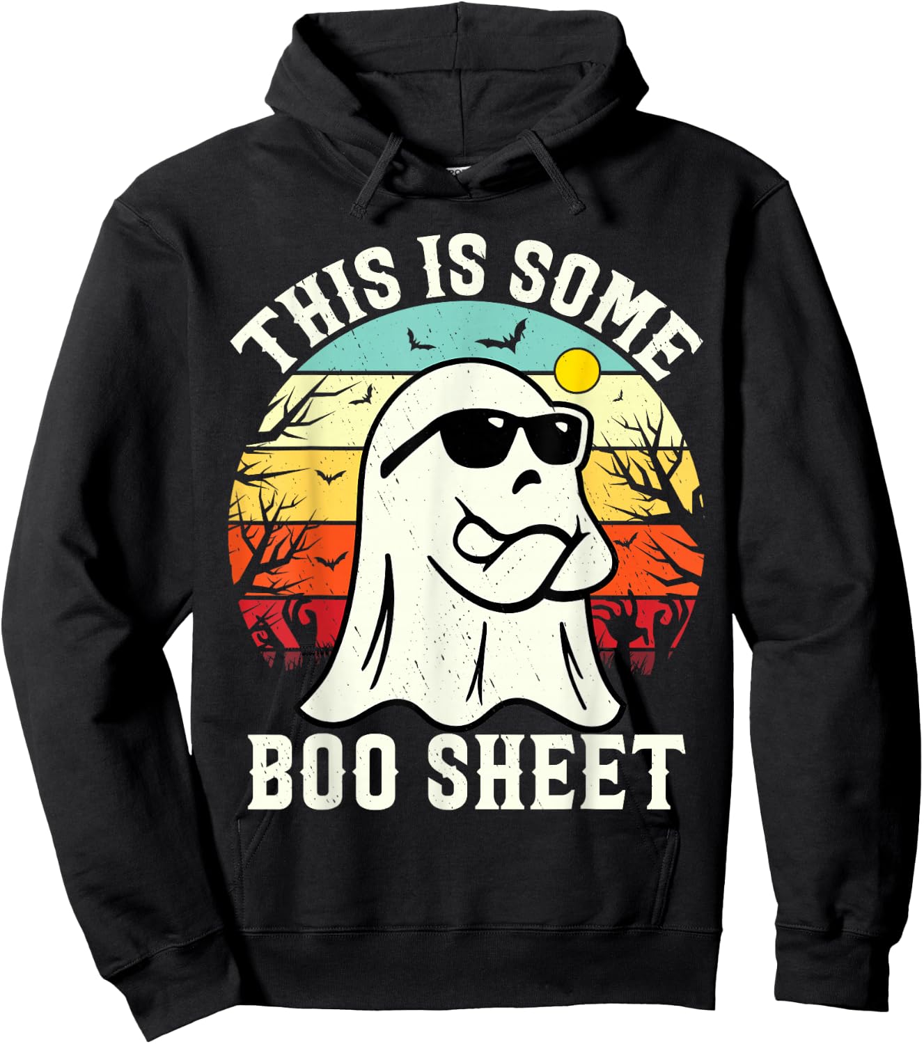 This Is Some Boo Sheet Ghost Retro Halloween Funny Halloween Hoodie - Hoodie | Black