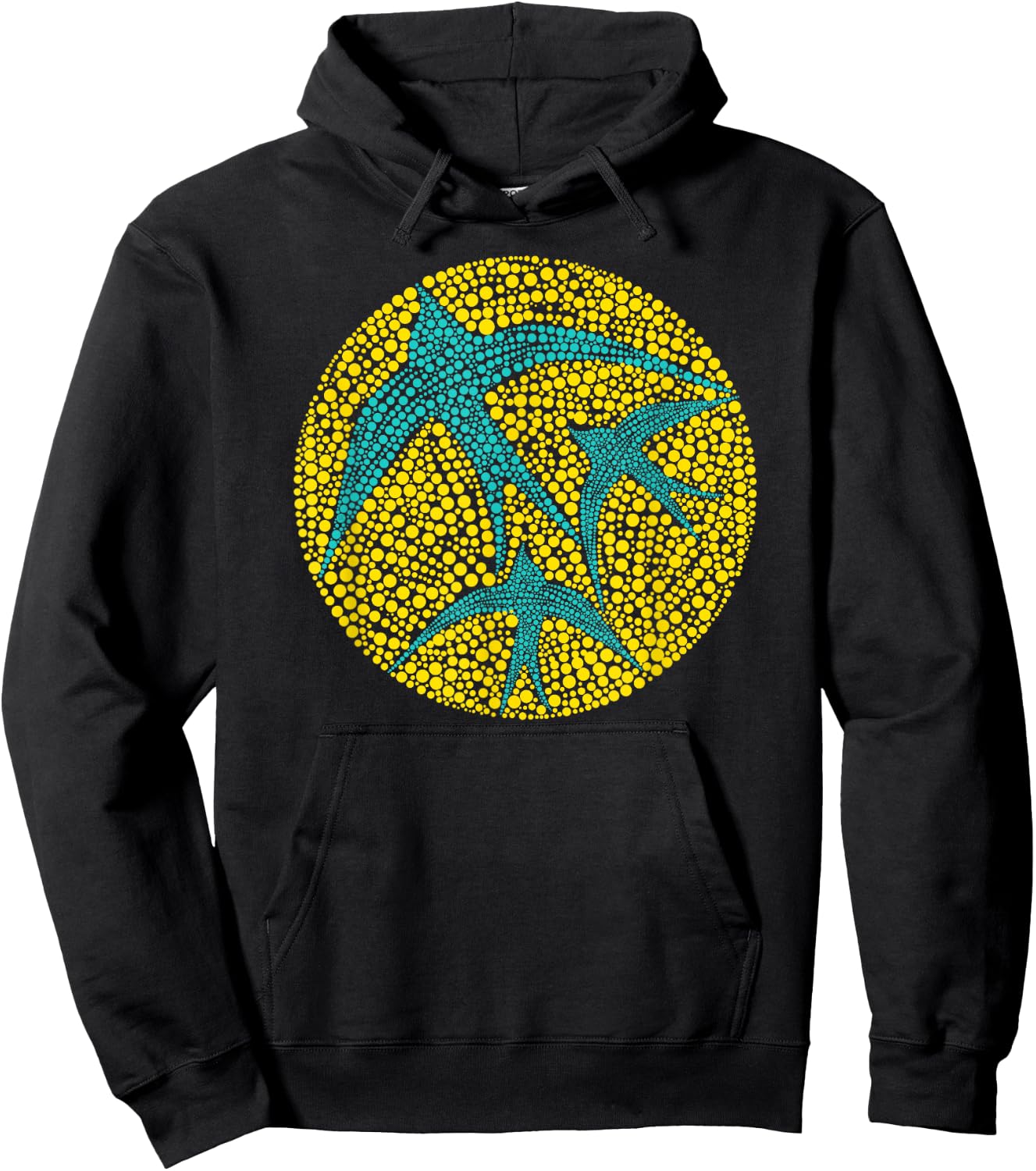 Swarm of Swallows Flying Aboriginal Art Style Flock of Birds Hoodie - Hoodie | Black