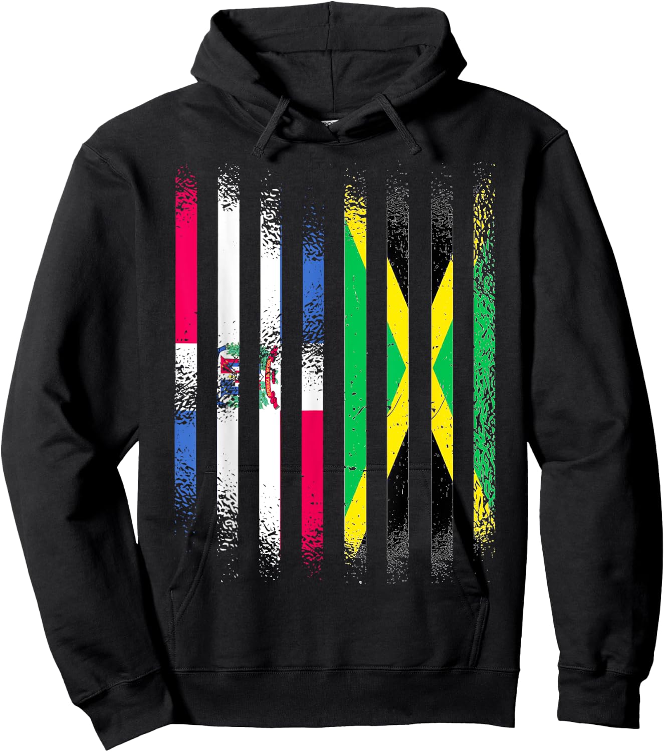 Dominican Republic Flag Jamaica Grown Country Flags Stripes Hoodie - Hoodie | Black