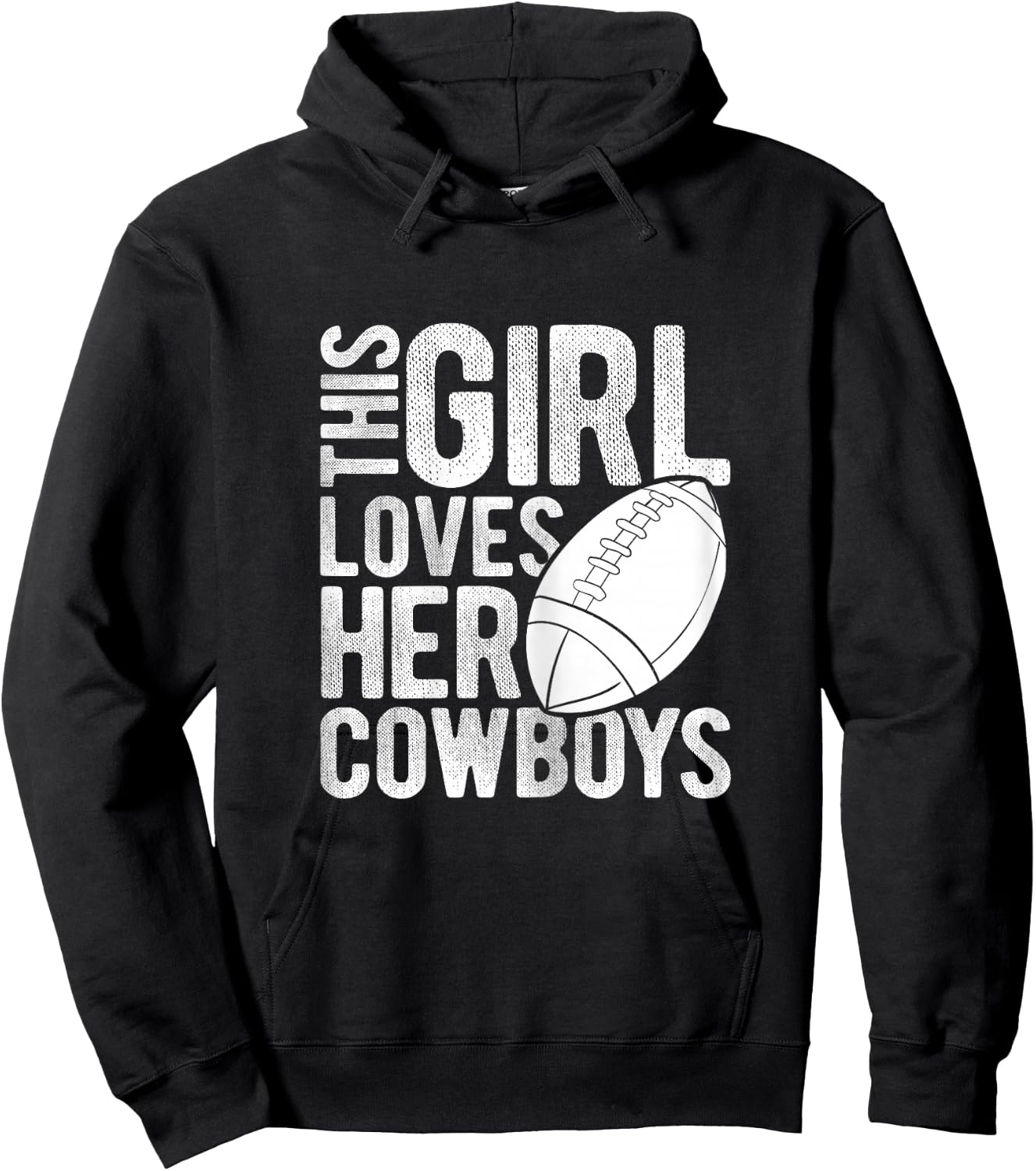 This Girl Loves Her Cowboys Football Sport Touchdown Player Hoodie - Hoodie | Black