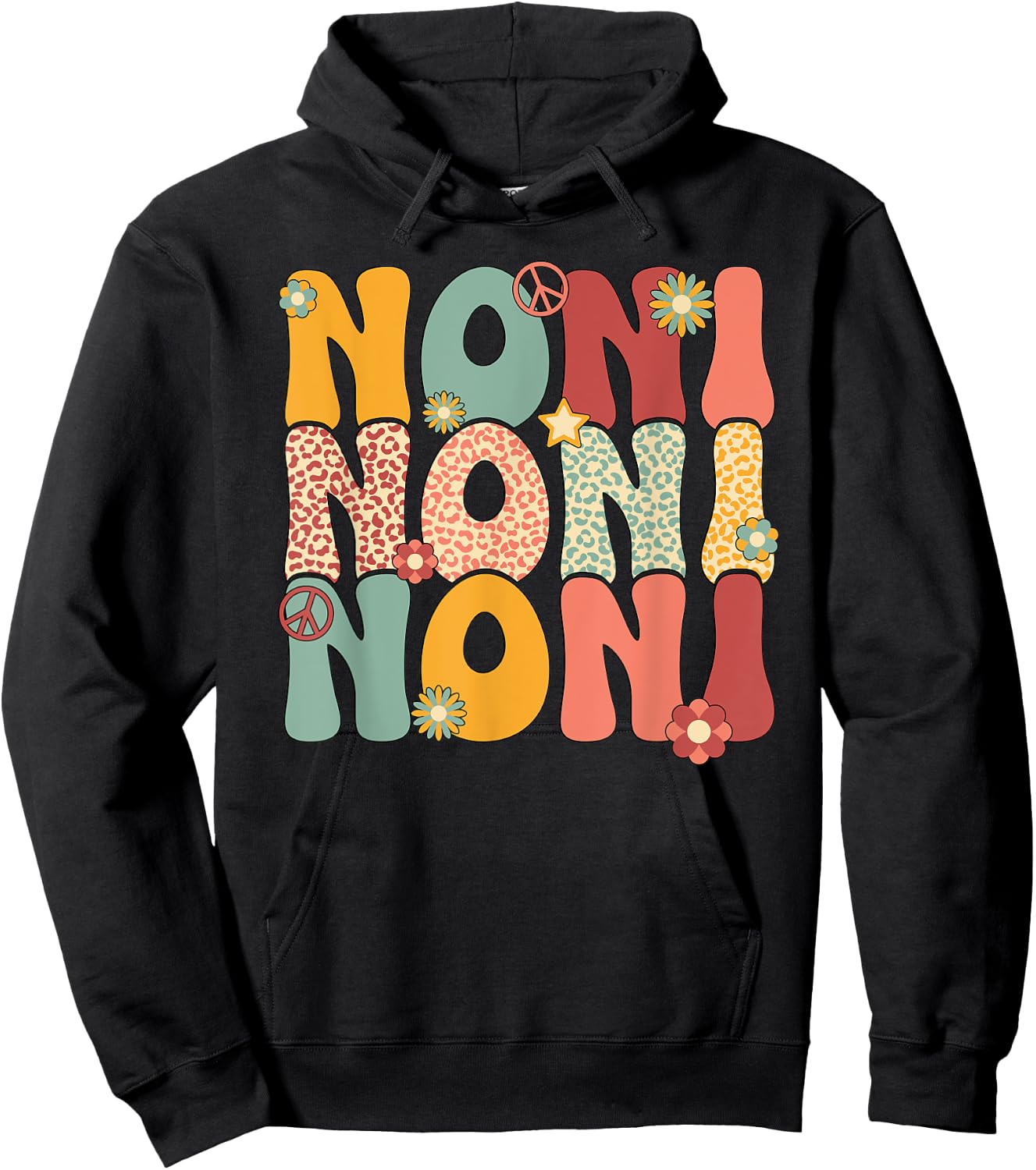 Noni Grandma Groovy Noni Grandmother Hoodie - Hoodie | Black