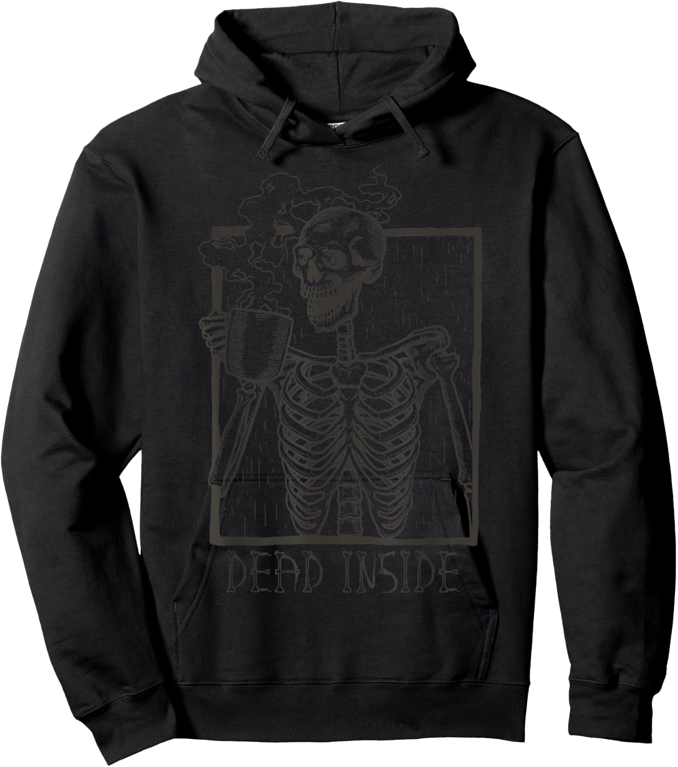 Dead Inside Skeleton Coffee Hoodie - Hoodie | Black