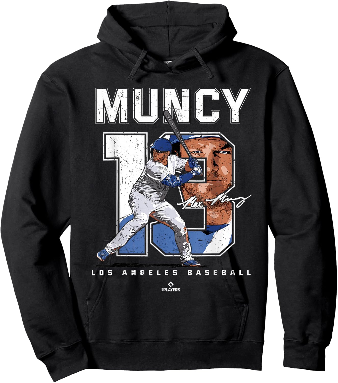 Number and Portrait Max Muncy Los Angeles MLBPA Hoodie - Hoodie | Black