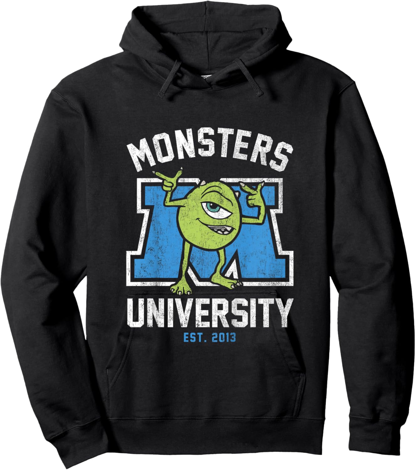 Kids Disney Pixar Monsters University Mike Wazowski Distressed Hoodie - Hoodie | Black