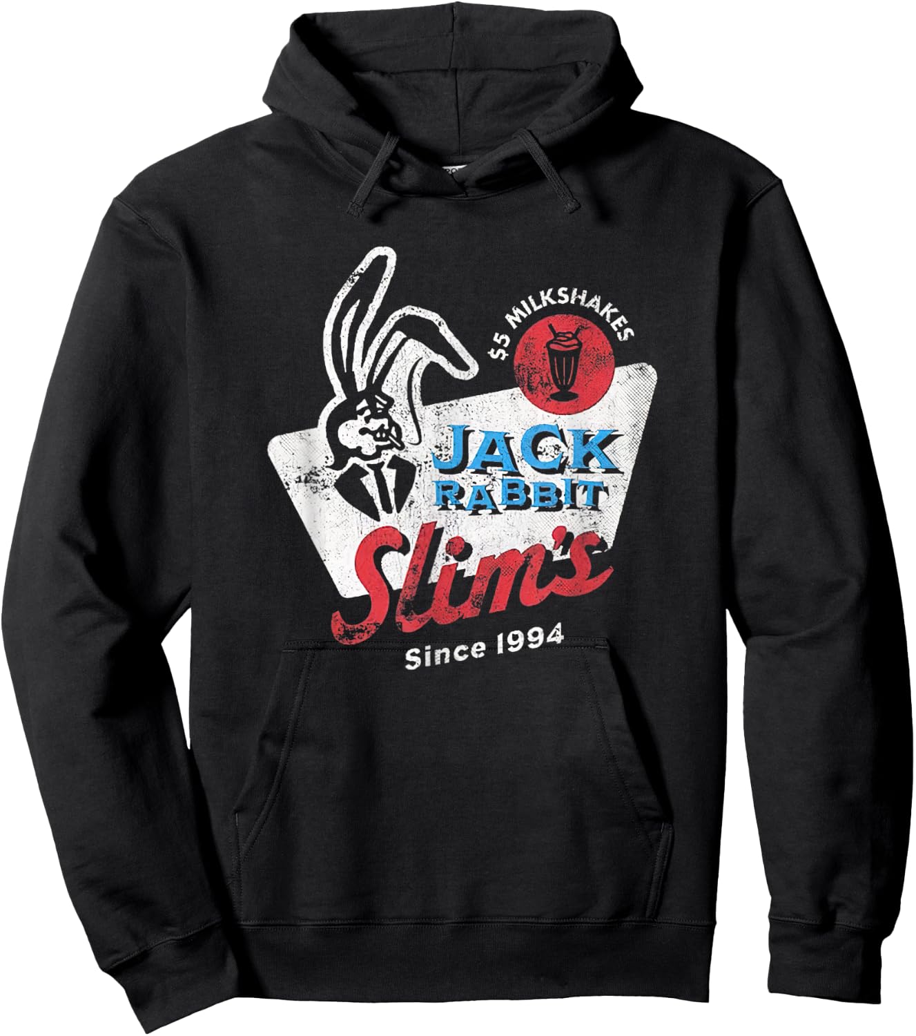 Rabbit Jack Slim's Pulp Milkshake Restaurant Retro Vintage Hoodie - Hoodie | Black