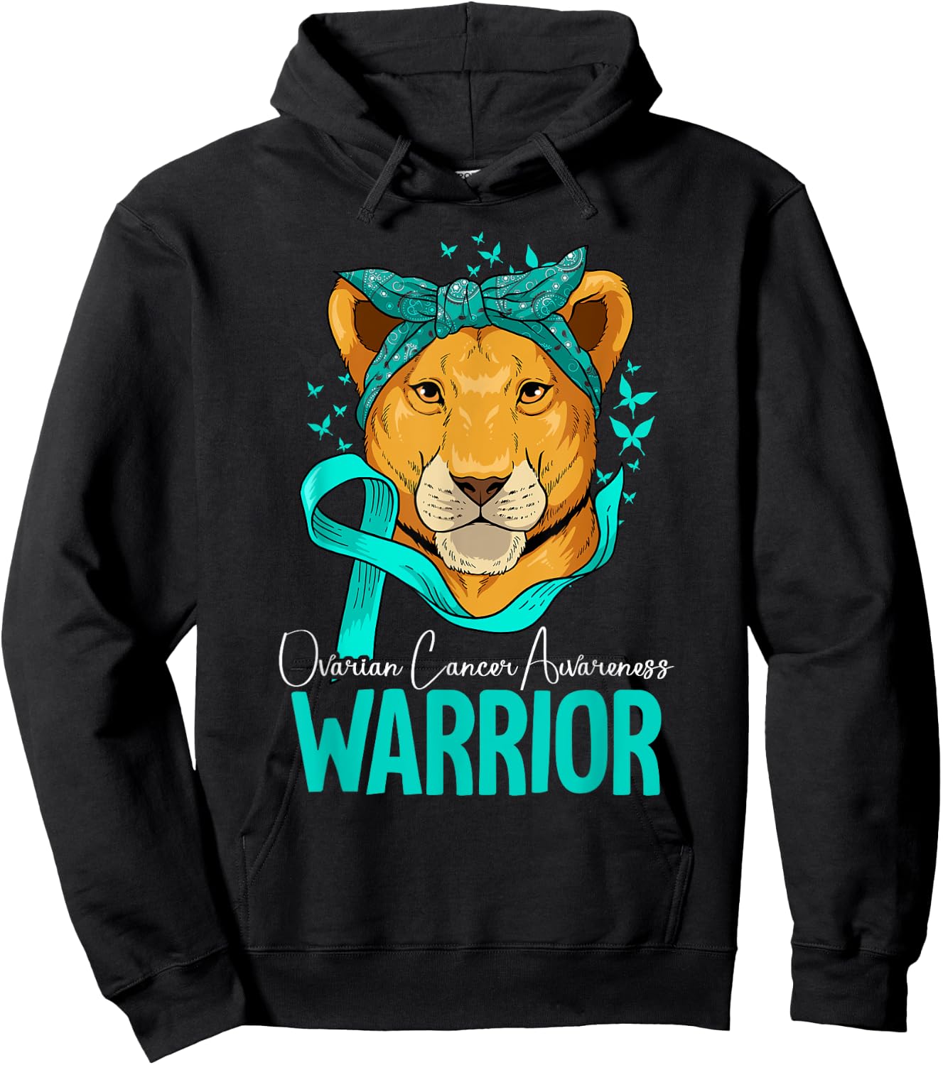 Ovarian Cancer Awareness by Ovarian Cancer Awareness Gift - -Adults, Black, Small, Short Sleeve, Classic Fit Hoodie - Hoodie | Black