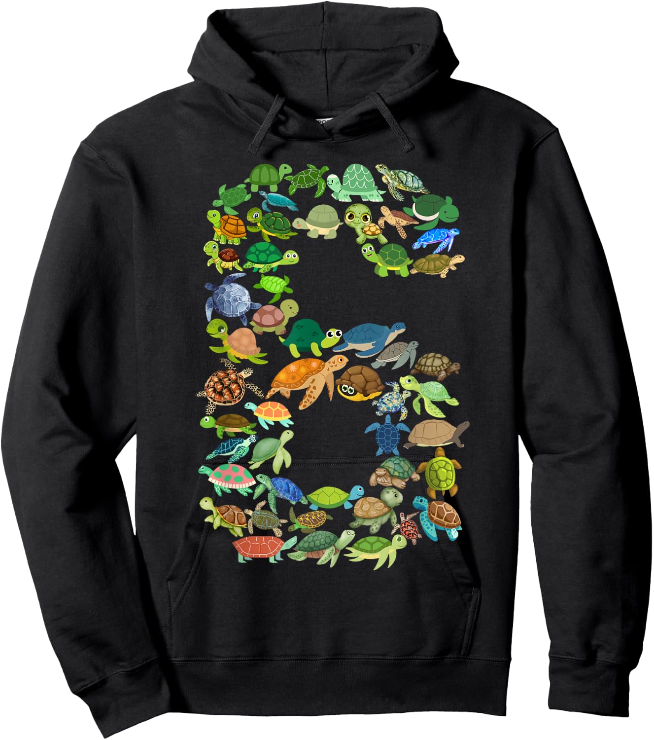 Kids 6th Birthday Sea Turtle Tortoise Themed 6 Year Old Boys Hoodie - Hoodie | Black